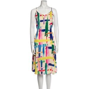 Essentiel Antwerp Varah Midi Slip Dress in Multicolor Graphic Stripes Size 34 2